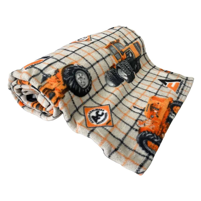 Allis Chalmers Tractors & Logos Tan Plaid 62in x 72in Fleece Blanket