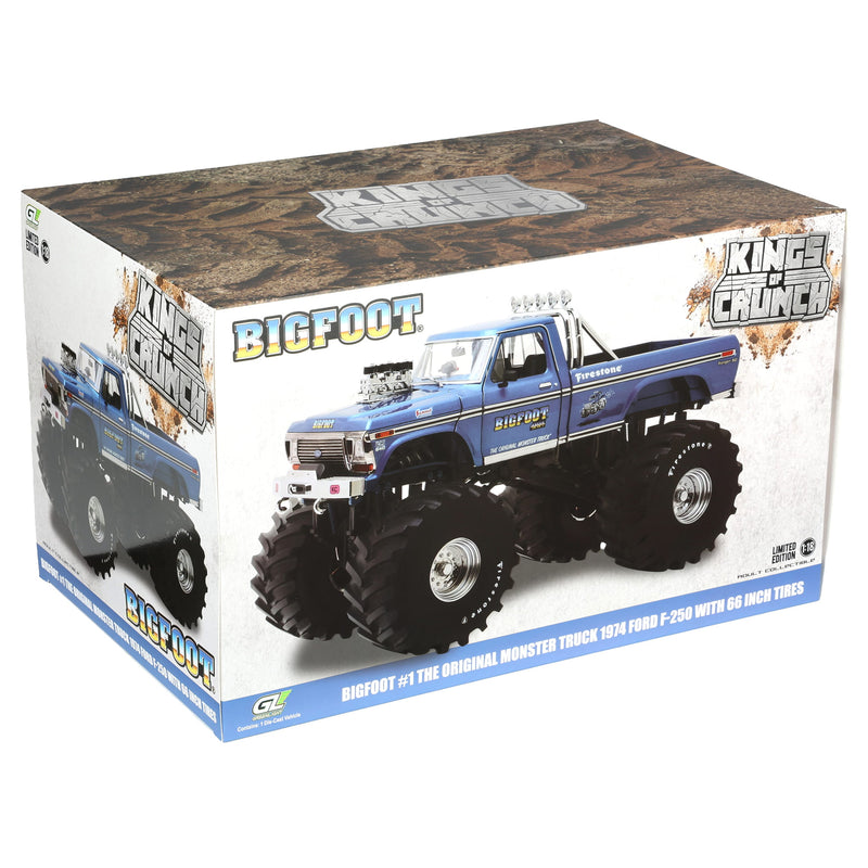 1/18 1974 Ford F-250 Monster Truck with 66 Inch Tires, Bigfoot #1, GreenLight Collectibles Kings of Crunch