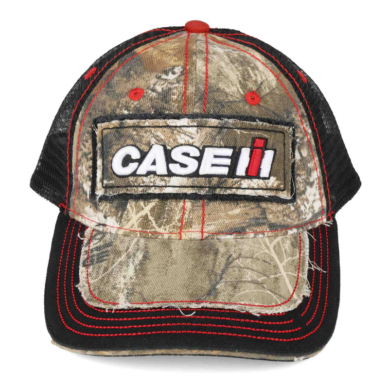 Case IH YOUTH cap distress with Camo and Black Mesh