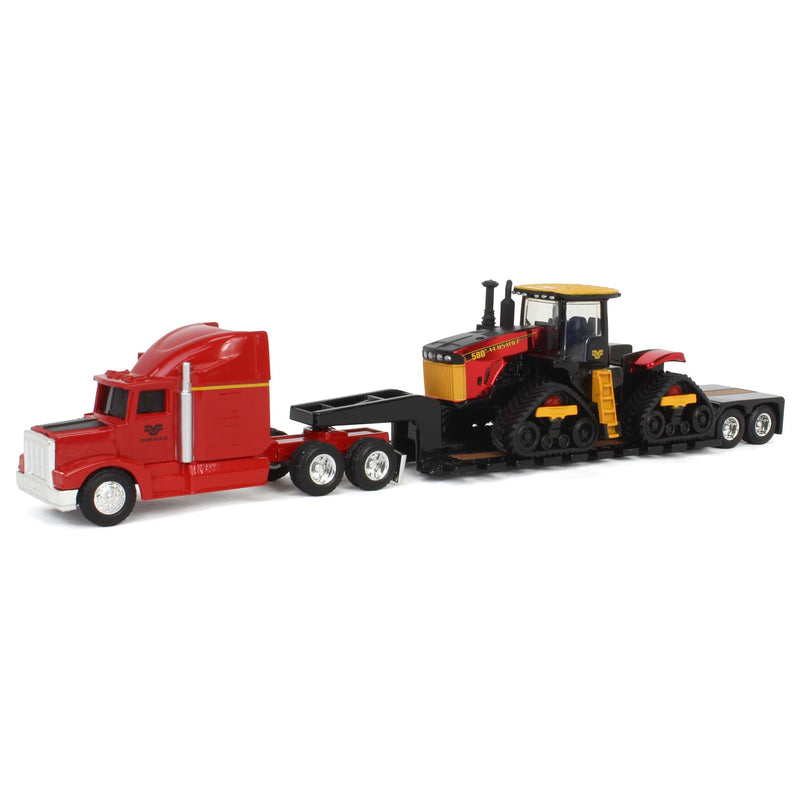 Red Chrome Chase Unit ~ 1/64 Versatile 580DT w/ Semi & Lowboy Trailer, ERTL Prestige Collection