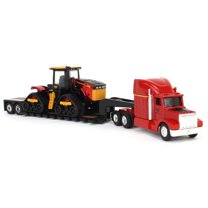 Red Chrome Chase Unit ~ 1/64 Versatile 580DT w/ Semi & Lowboy Trailer, ERTL Prestige Collection