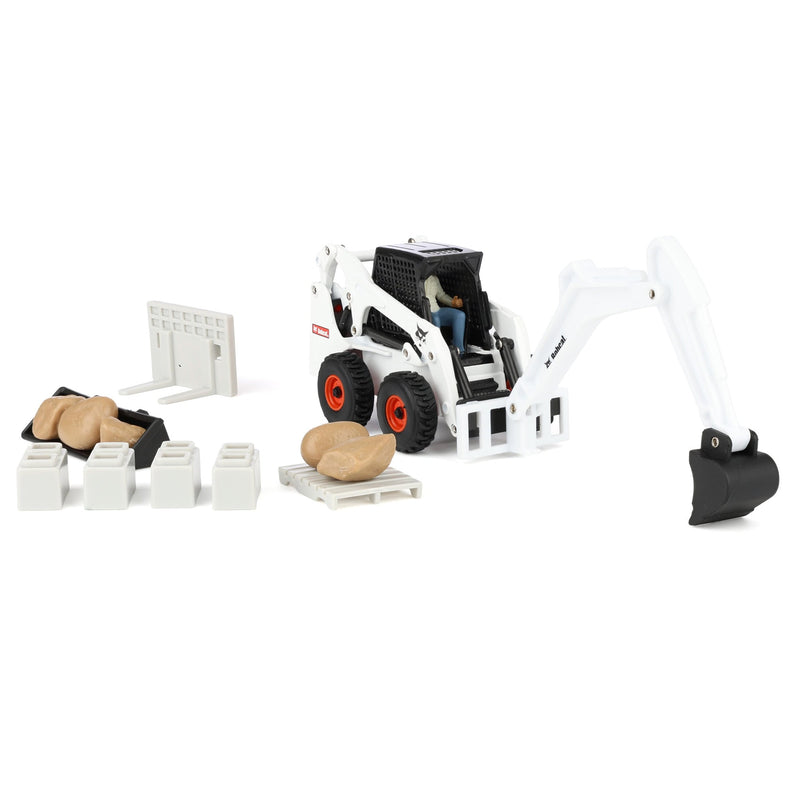 1/32 Bobcat Skid Steer Construction Play Set with 20 Pieces by ERTL