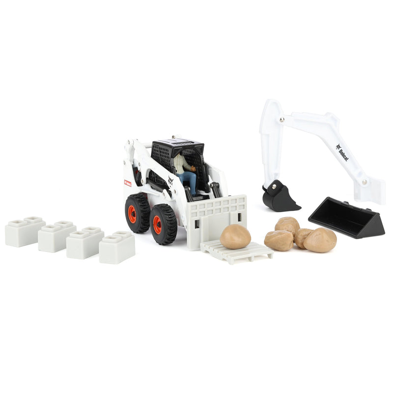 1/32 Bobcat Skid Steer Construction Play Set with 20 Pieces by ERTL