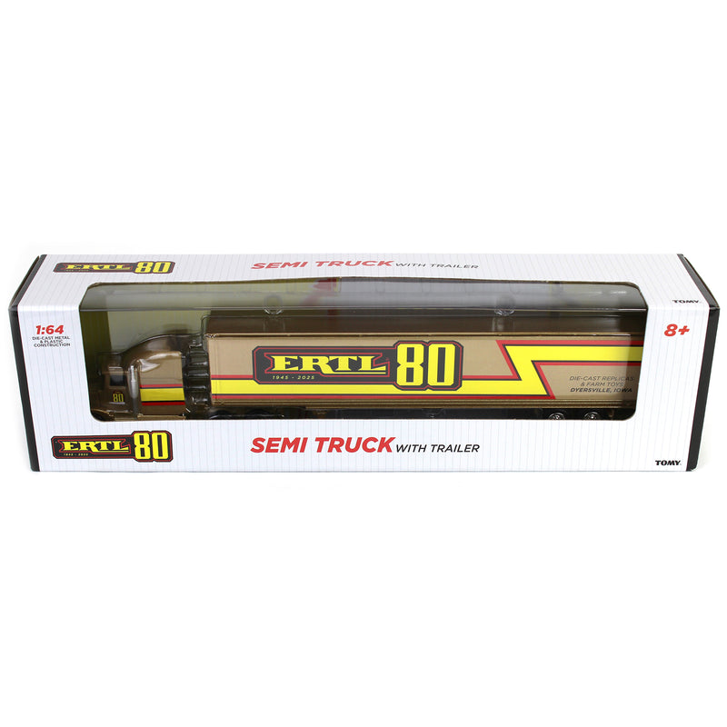 (B&D) Gold Painted Chase Unit ~ 1/64 ERTL '80' Semi & Trailer, 80 Years of ERTL, 2nd in Series - Damaged Box