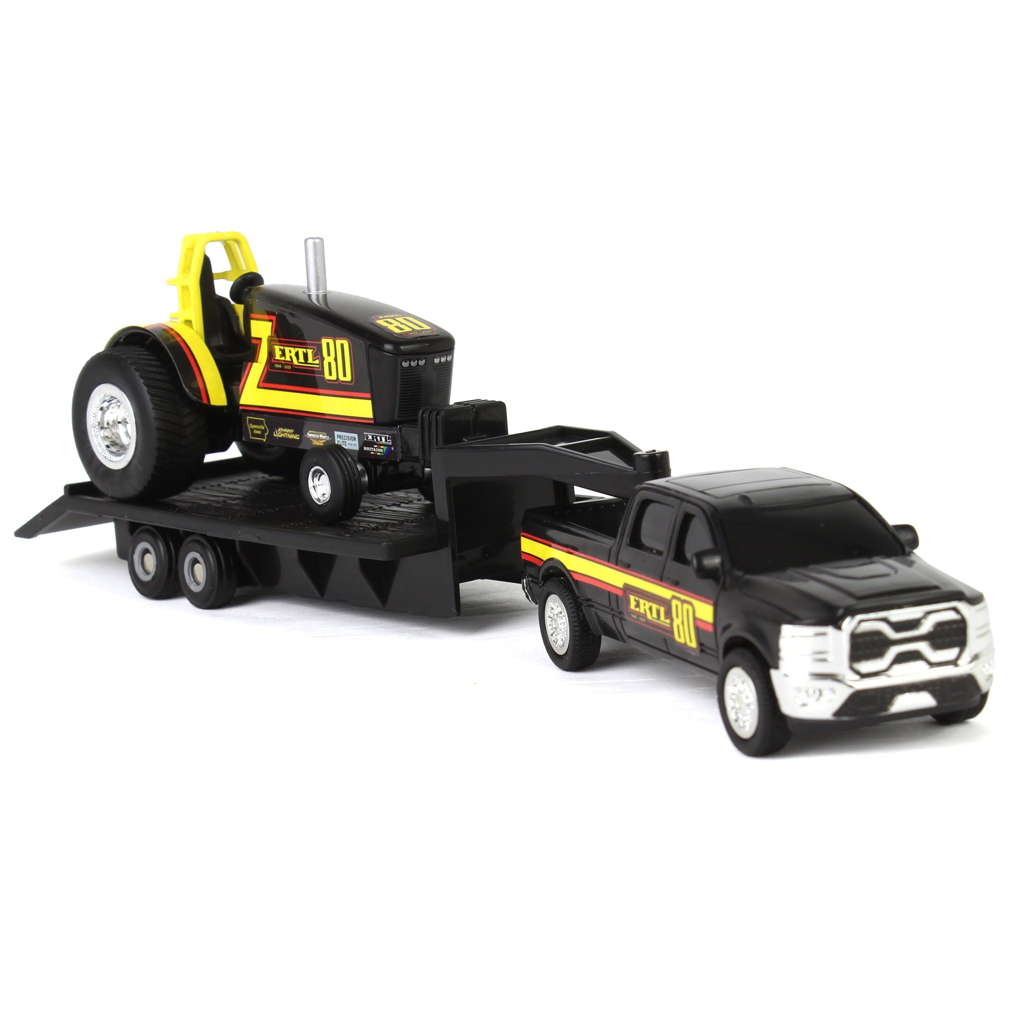 1/64 ERTL 80th Anniversary Pulling Tractor with Pickup Truck