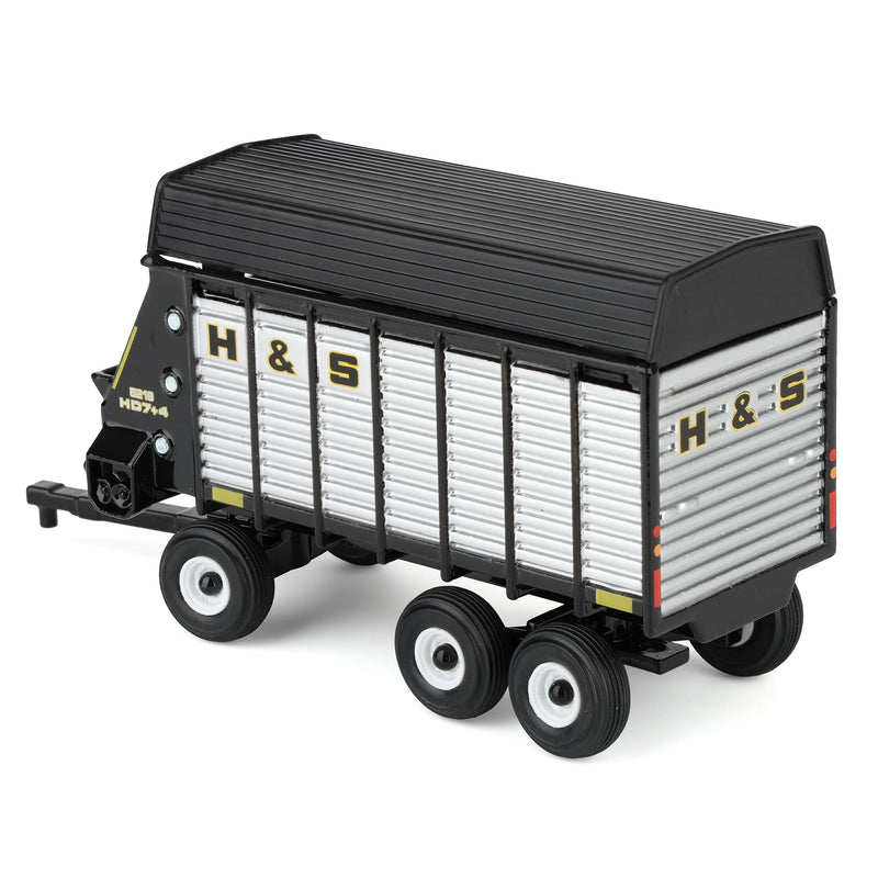 1/64 H&S HD7+4 52-18 Tandem-Axle Forage Wagon by ERTL, Black & Silver