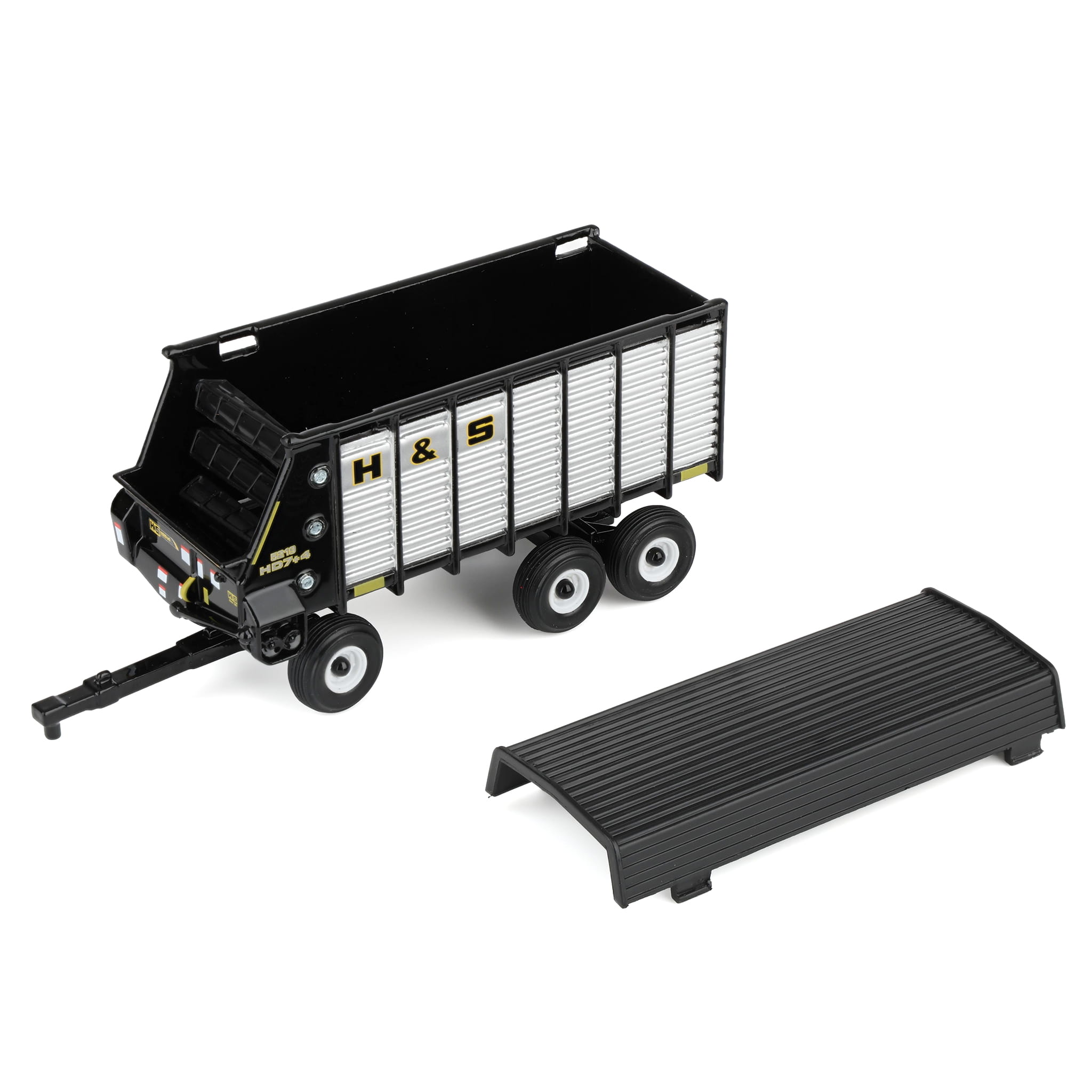 1/64 H&S HD7+4 52-18 Tandem-Axle Forage Wagon by ERTL, Black