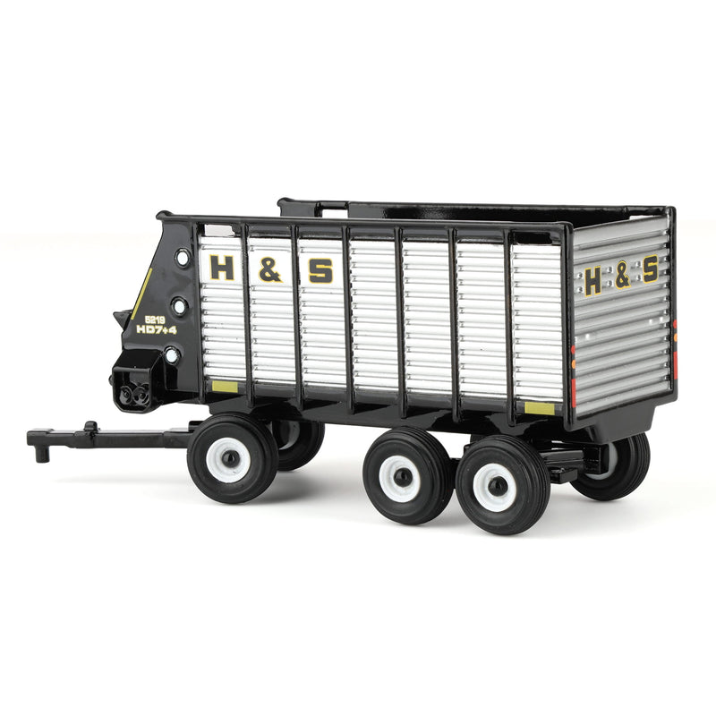 1/64 H&S HD7+4 52-18 Tandem-Axle Forage Wagon by ERTL, Black & Silver