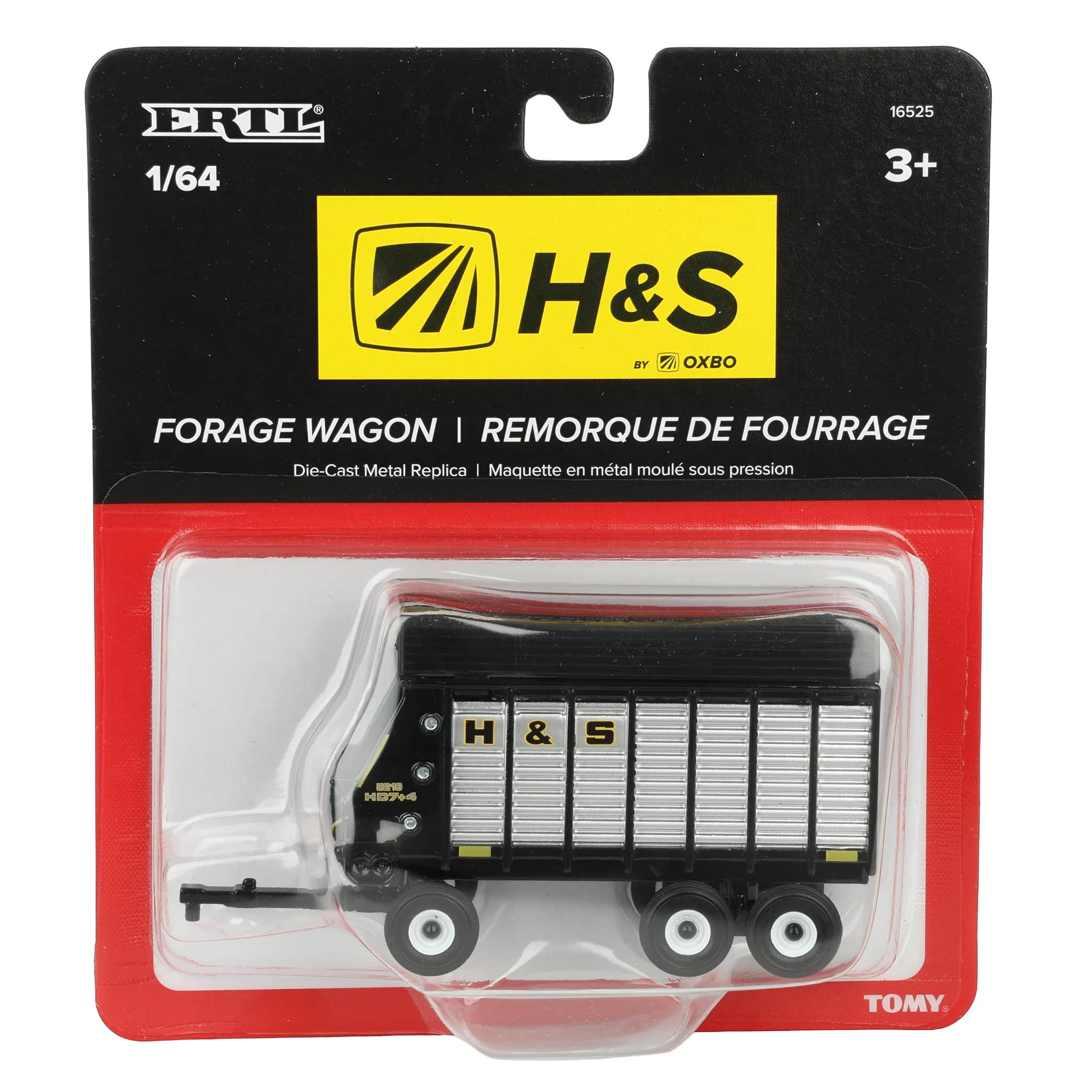 1/64 H&S HD7+4 52-18 Tandem-Axle Forage Wagon by ERTL, Black