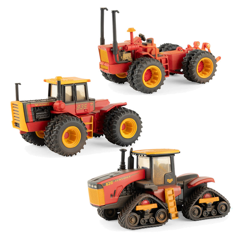 Dusty Chase Unit ~ 1/64 Versatile 118, 935 & 620DT 3-Piece Tractor Set, 60th Anniversary Edition, ERTL Prestige Collection