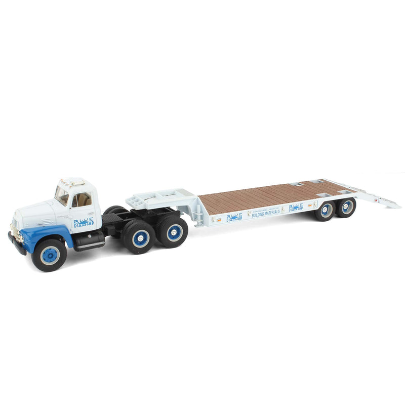1/34 1959 International RF-200 Tandem Axle Truck with Lowboy Trailer, Blue Diamond by First Gear