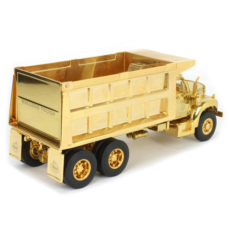 (B&D) 1/34 1960 Mack B-61 Dump Truck, Mack Dump, Gold Plated by First Gear - Damaged Item