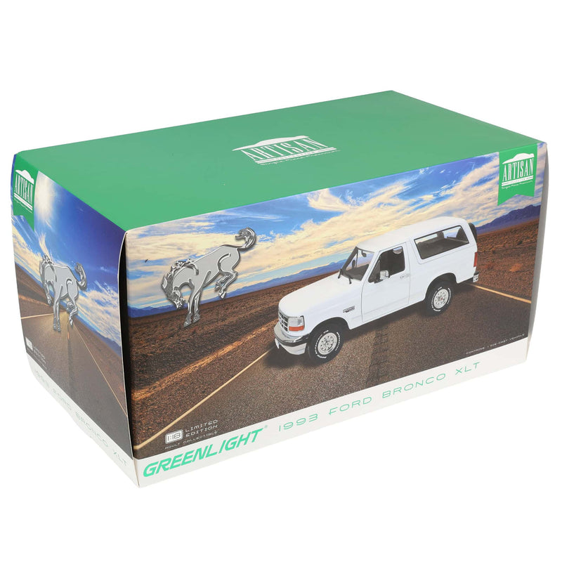 1/18 1993 Ford Bronco XLT Oxford White Artisan Collection