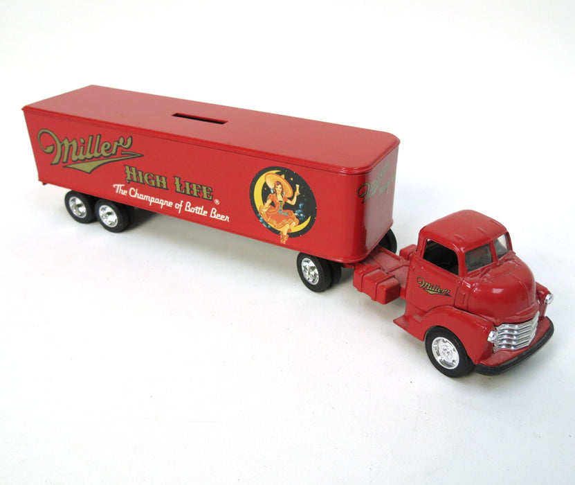 1/43 1950 Chevrolet Truck & Trailer Bank with Miller Brewing Company Logos