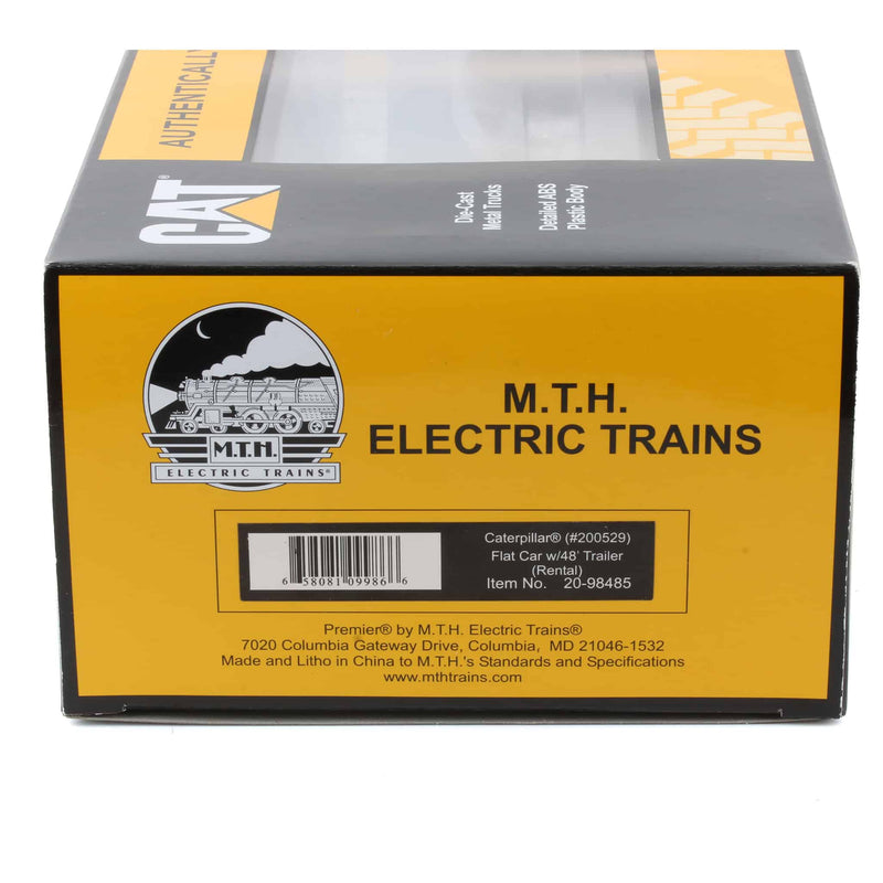 O Scale Caterpiller (200529) Flat Car with 48' Trailer by M.T.H. Electric Trains