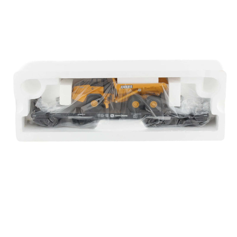 O Scale John Deere 47' Heavy Duty Flat Car with (1) 400D Dump Truck by M.T.H. Electric Trains