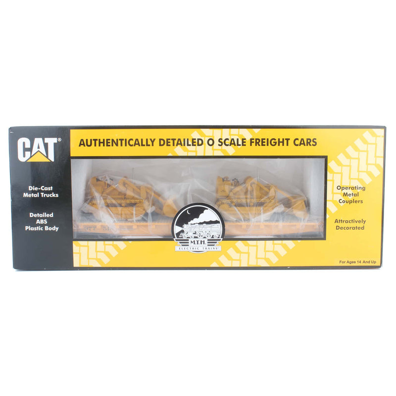 1/48 O-Scale Caterpillar (#977516) Flat Car with (2) No. 977 Traxcavators by M.T.H. Electric Trains
