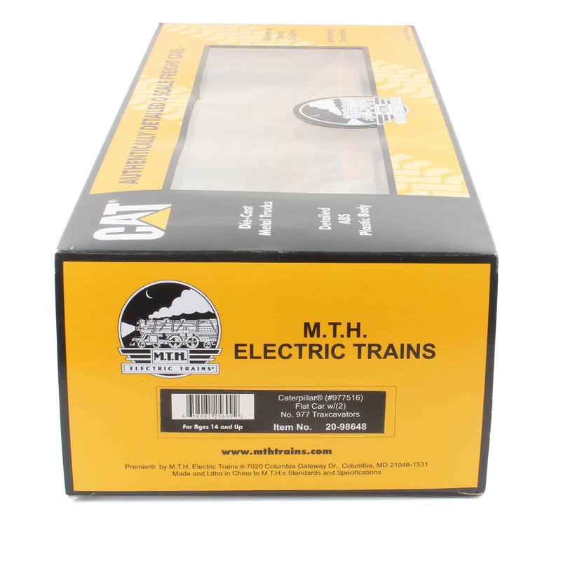 1/48 O-Scale Caterpillar (#977516) Flat Car with (2) No. 977 Traxcavators by M.T.H. Electric Trains