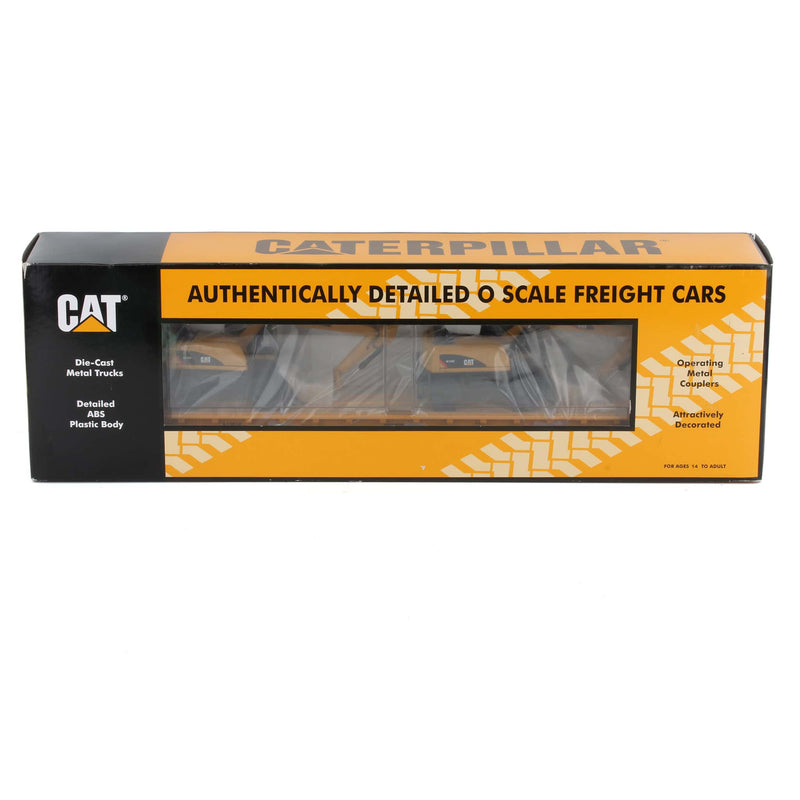 O Scale Caterpillar (#542010) 60' Flat Car with (2) CAT M316D Wheel Excavator Loaders by M.T.H. Electric Trains