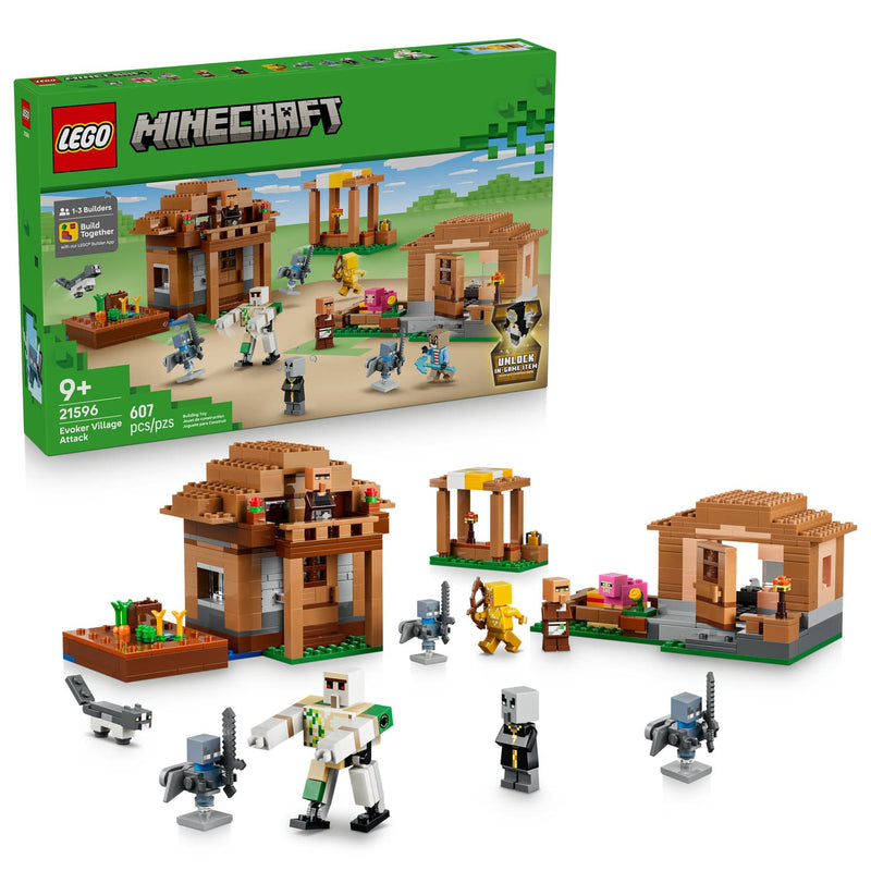 LEGO® Minecraft® The Evoker Village Attack Building Set, 607 Pieces