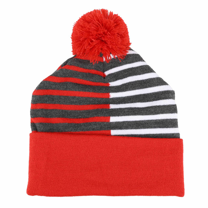 Case IH Red, Gray & White Pom Knit Beanie Hat