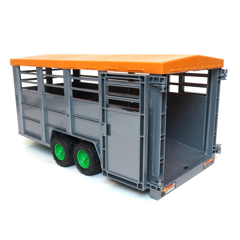 (B&D) 1/16 Cattle/Livestock Trailer with Cow by Bruder - Damaged Item