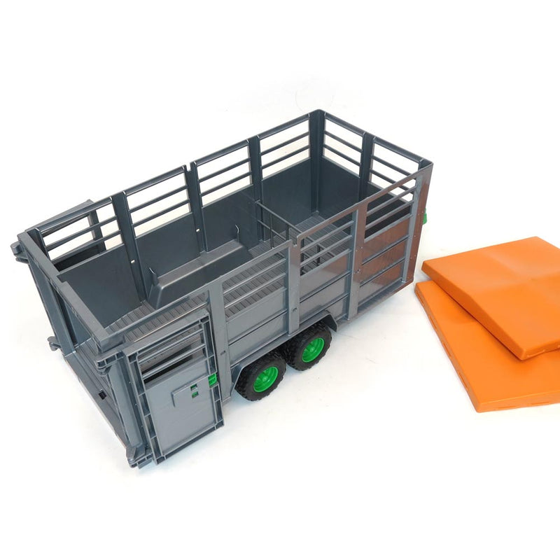 (B&D) 1/16 Cattle/Livestock Trailer with Cow by Bruder - Damaged Item