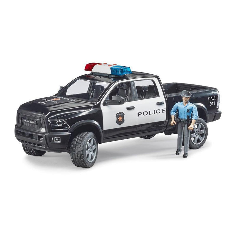 (B&D) 1/16 RAM 2500 Police Truck with Police Officer by Bruder - Damaged Item
