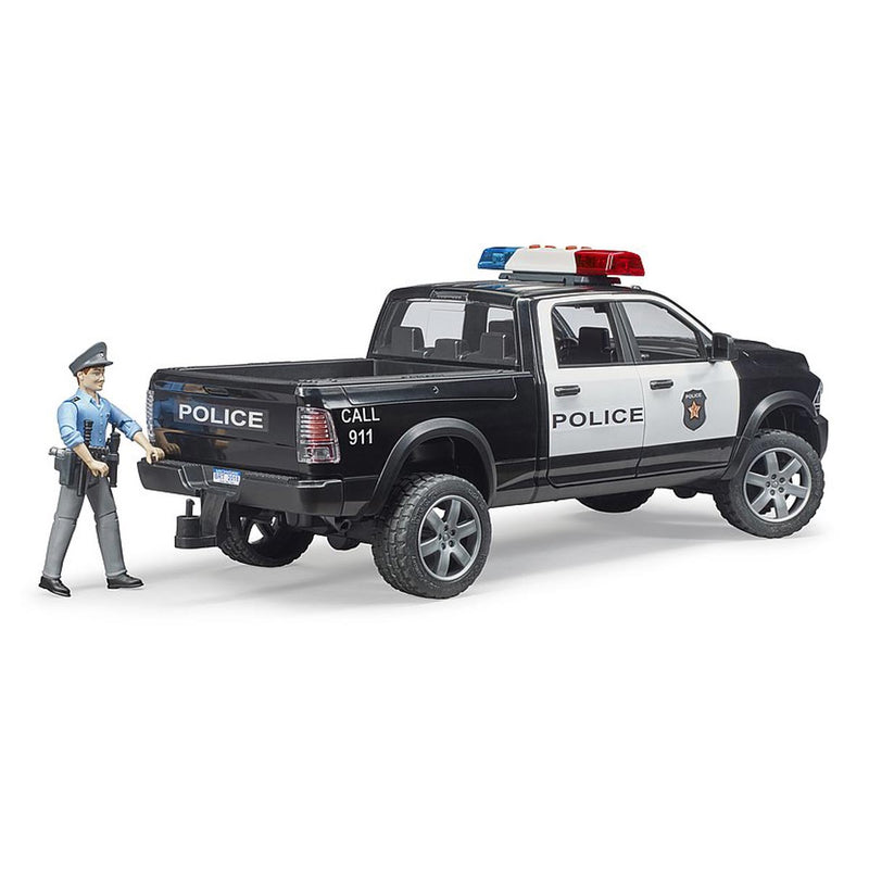 (B&D) 1/16 RAM 2500 Police Truck with Police Officer by Bruder - Damaged Item