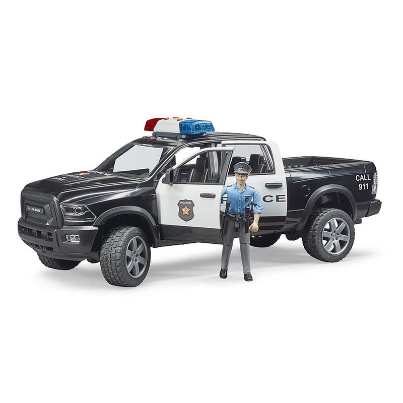(B&D) 1/16 RAM 2500 Police Truck with Police Officer by Bruder - Damaged Item