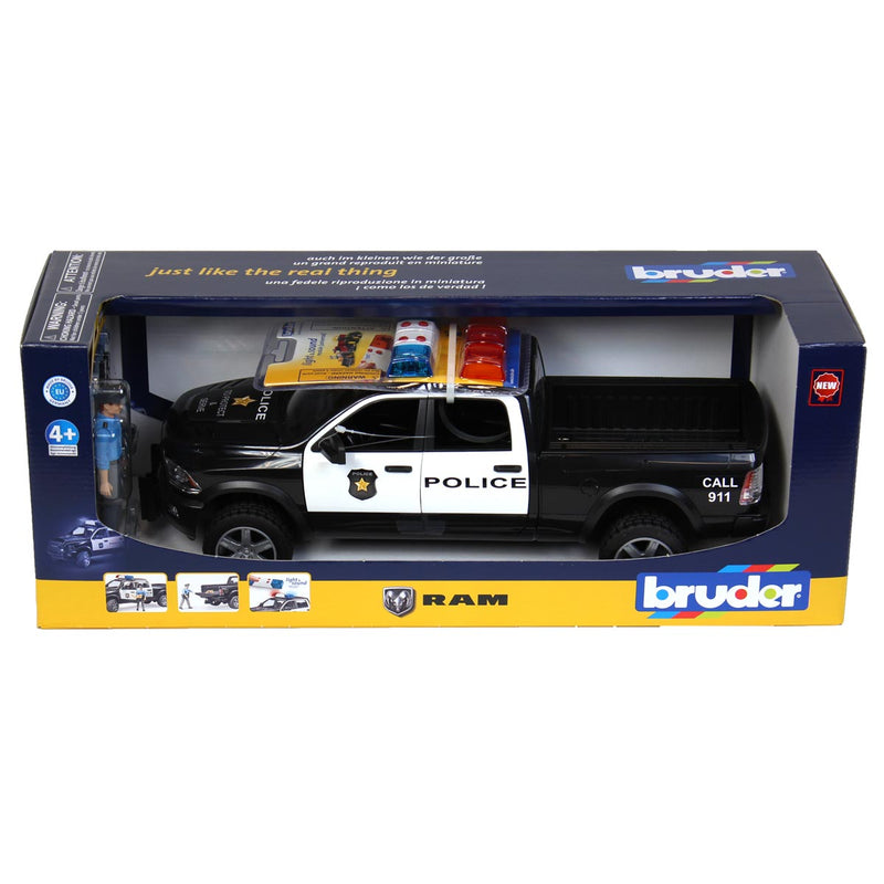 (B&D) 1/16 RAM 2500 Police Truck with Police Officer by Bruder - Damaged Item