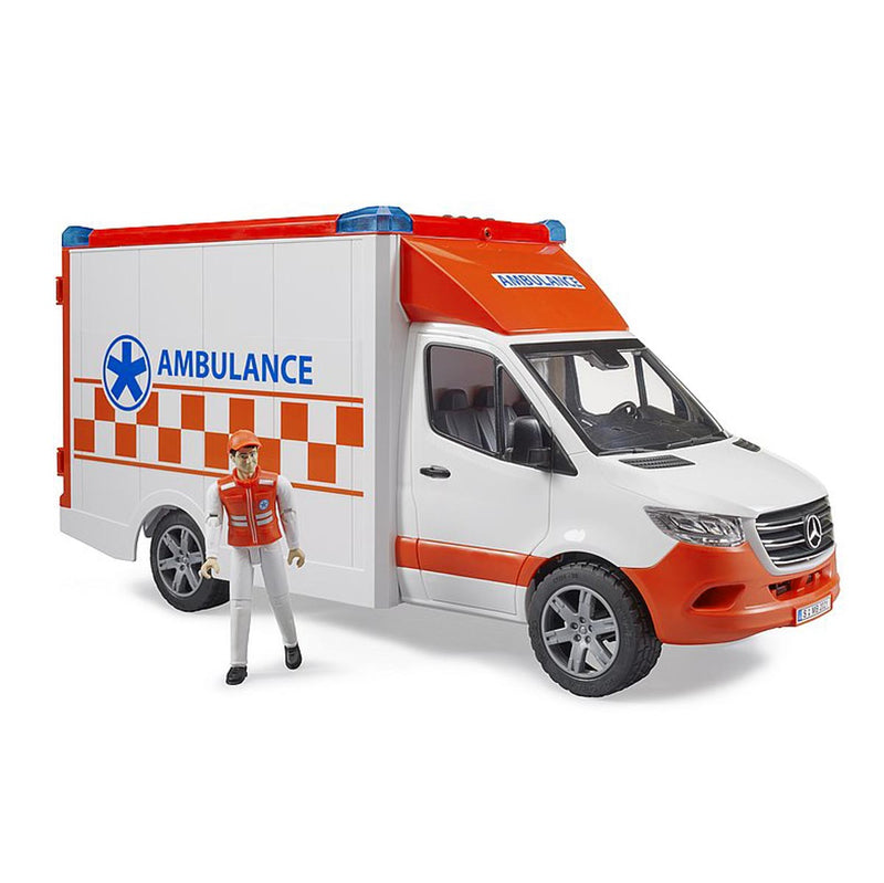 (B&D) 1/16 Mercedes-Benz Sprinter Ambulance with Driver by Bruder - Damaged Item