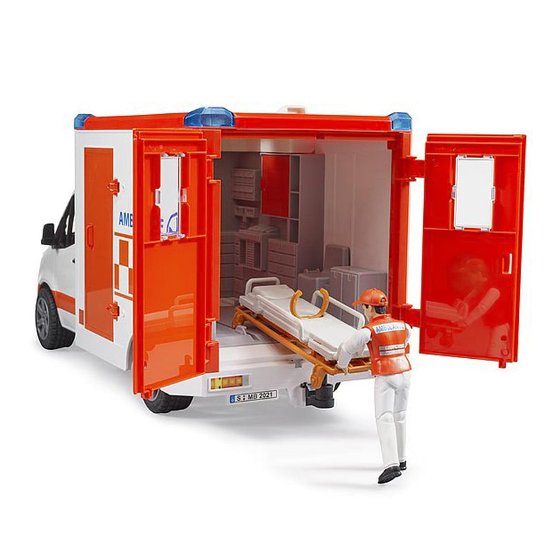 (B&D) 1/16 Mercedes-Benz Sprinter Ambulance with Driver by Bruder - Damaged Item