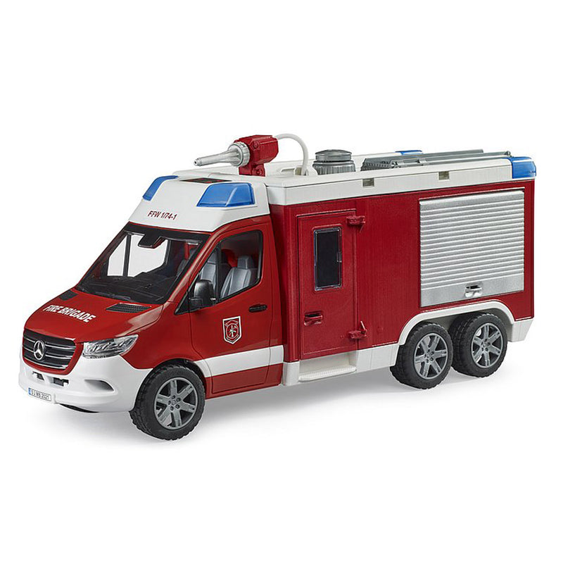 (B&D) 1/16 Mercedes-Benz Sprinter Fire Rescue Truck with Water Pump and Lights & Sounds by Bruder - Damaged Item