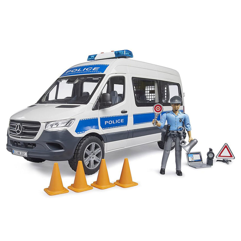 (B&D) 1/16 Bruder MB Sprinter Police Emergency Vehicle with Light & Sound Module - Damaged Item