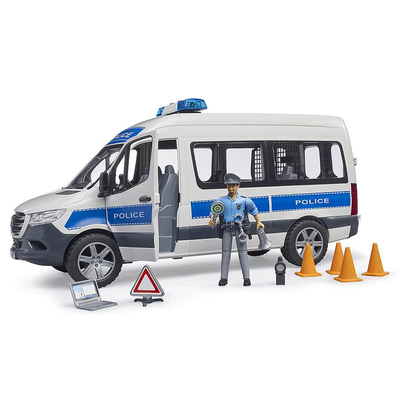 (B&D) 1/16 Bruder MB Sprinter Police Emergency Vehicle with Light & Sound Module - Damaged Item