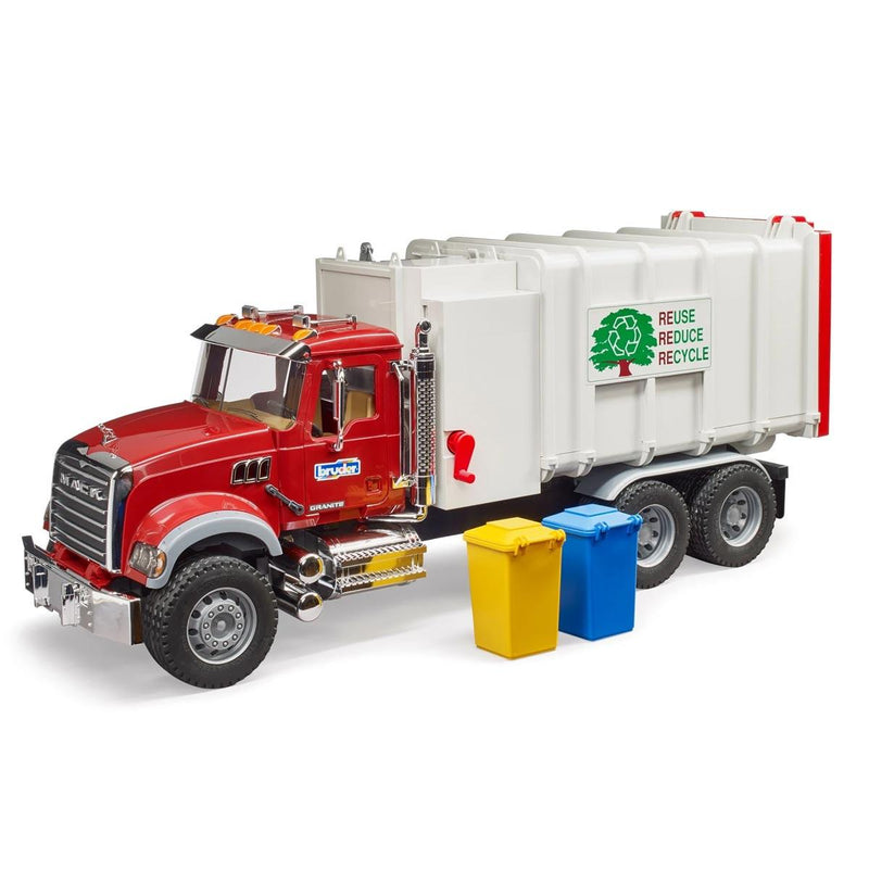 (B&D) 1/16 Mack Granite Side Loading Garbage Truck by Bruder - Damaged Box