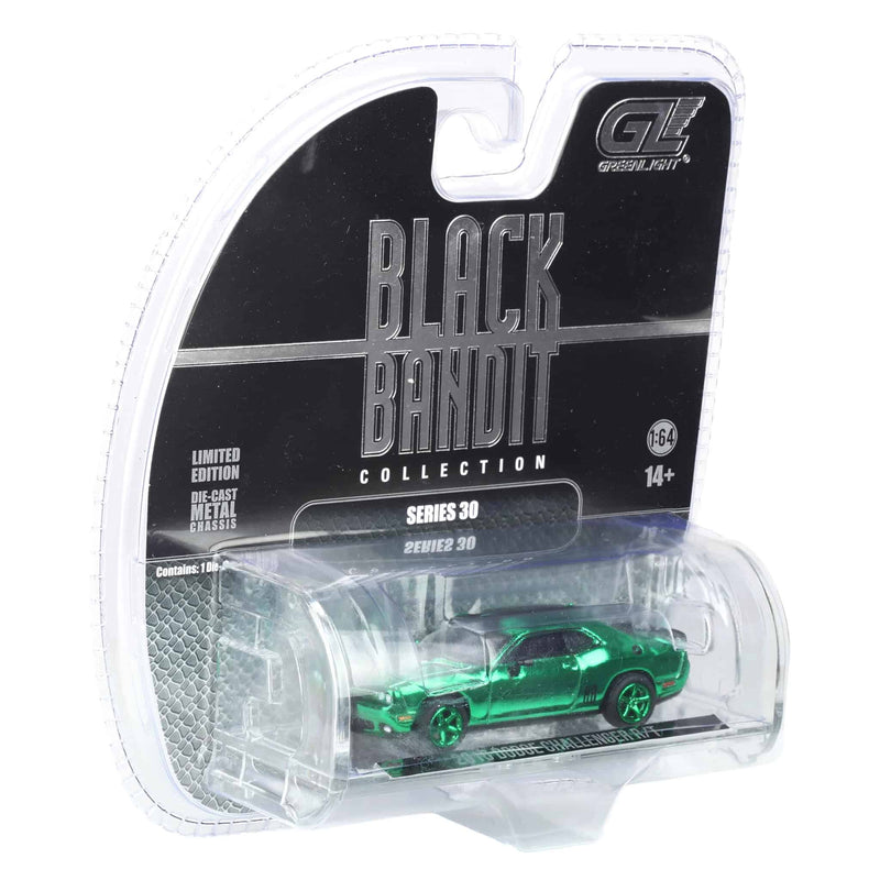 Green Chrome Super Chase ~ 1/64 2016 Dodge Challenger R-T Hemi, Black Bandit Series 30