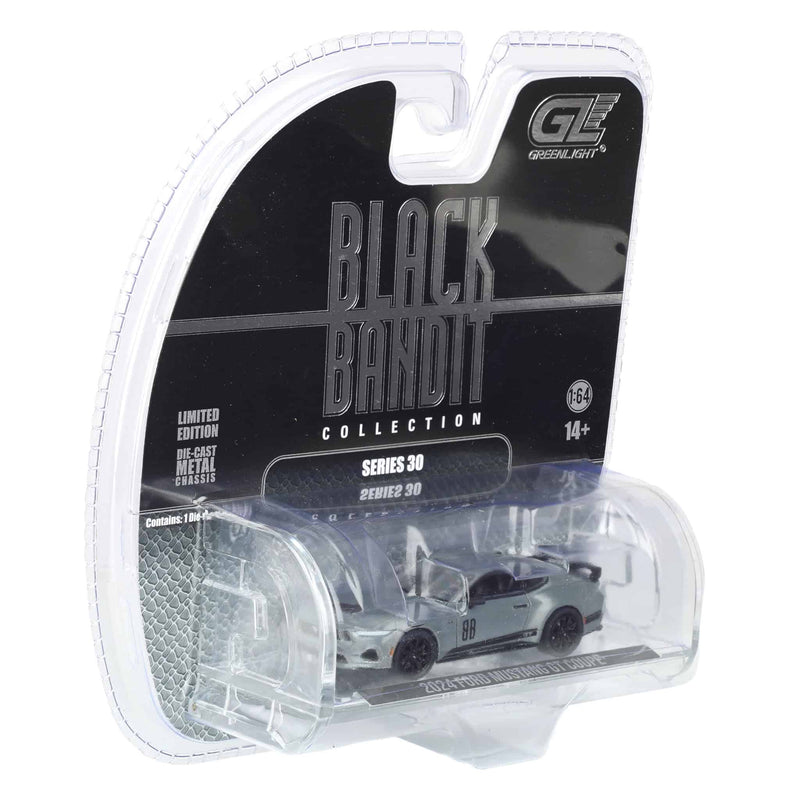 Raw Chase Unit ~ 1/64 2024 Ford Mustang Gen 7 5650 GT Coupe, Black Bandit Series 30