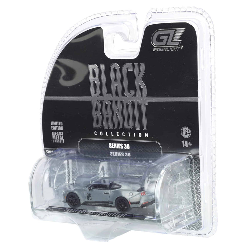 Raw Chase Unit ~ 1/64 2024 Ford Mustang Gen 7 5650 GT Coupe, Black Bandit Series 30