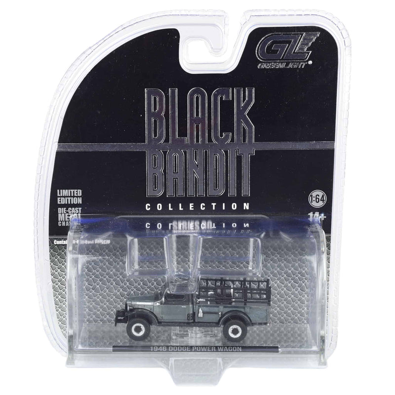 Raw Chase Unit ~ 1/64 1946 Dodge Power Wagon Fire Truck, Black Bandit Series 30