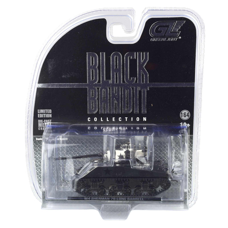 Black Chrome Chase ~ 1/64 M4 Sherman 76 Long Barrell, Black Bandit Series 30