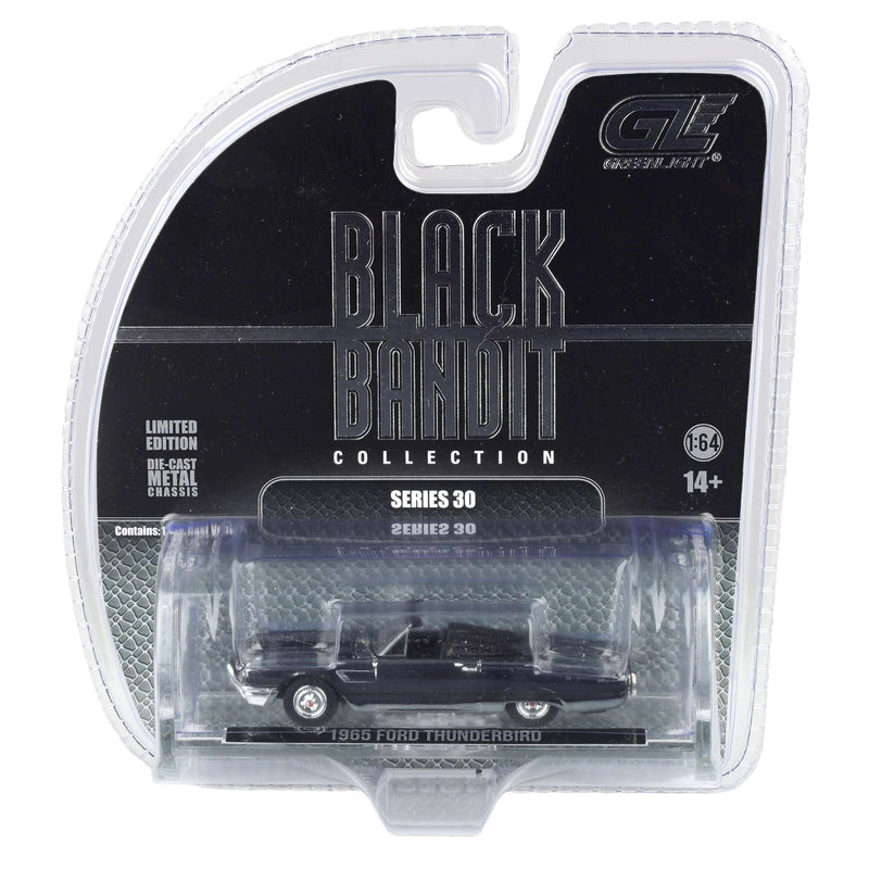 Black Chrome Chase ~ 1/64 1965 Ford Thunderbird with Tonneau Cover, Black Bandit Series 30
