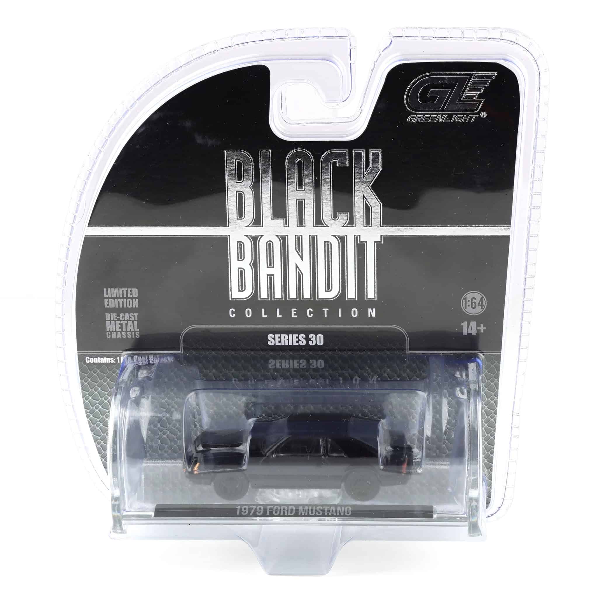 1/64 1979 Ford Mustang Fastback, Black Bandit Series 30 — Outback Toys