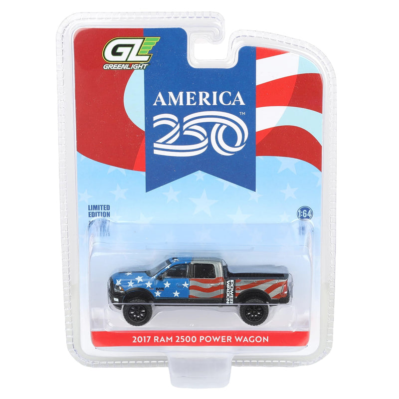 Raw Chase Unit ~ 1/64 2017 Ram 2500 Power Wagon Pickup Truck America's 250 Edition, Anniversary Collection Series 18 by GreenLight Collectibles