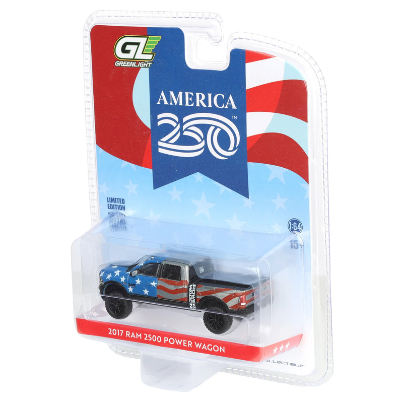 Raw Chase Unit ~ 1/64 2017 Ram 2500 Power Wagon Pickup Truck America's 250 Edition, Anniversary Collection Series 18 by GreenLight Collectibles