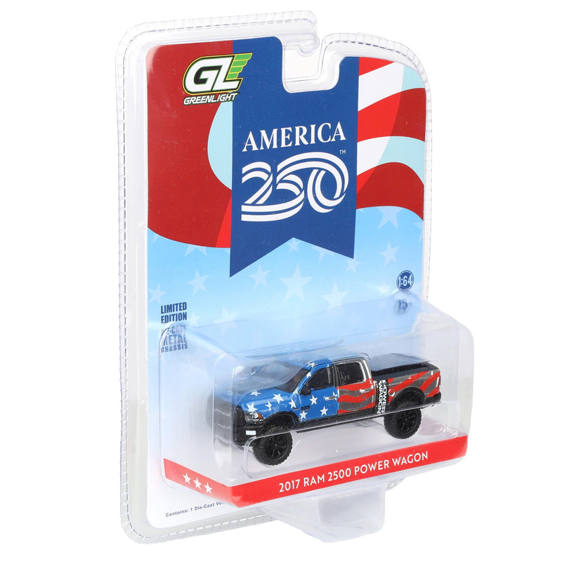 Silver Chrome Chase Unit ~ 1/64 2017 Ram 2500 Power Wagon Pickup Truck America's 250 Edition, Anniversary Collection Series 18 by GreenLight Collectibles