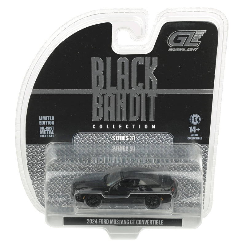 1/64 2024 Ford Mustang GT Convertible, Black Bandit Series 31