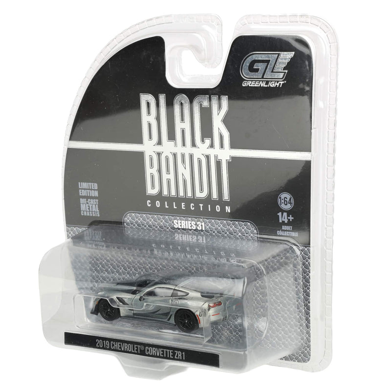Raw Chase Unit ~ 1/64 2019 Chevrolet Corvette ZR1 Hard Top, Black Bandit Series 31