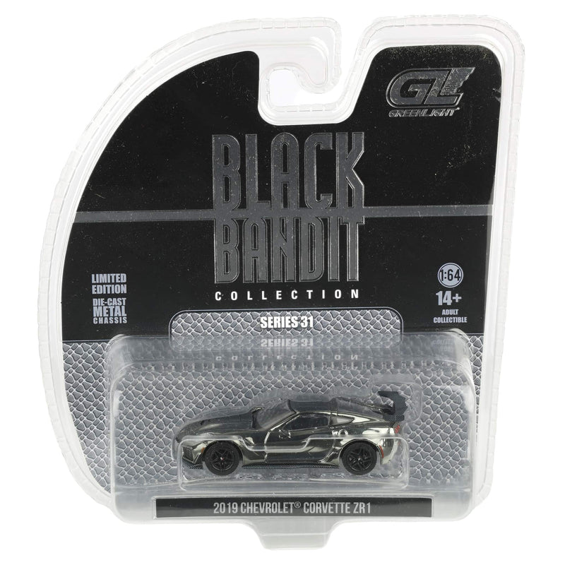 Charcoal Chrome Chase Unit ~ 1/64 2019 Chevrolet Corvette ZR1 Hard Top, Black Bandit Series 31